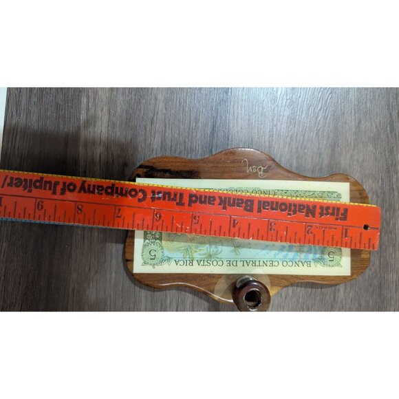 Wooden Costa Rica 5-Colones Souvenir Plaque With Pipe Holder Engraved “Ben” Vint - Picture 5 of 5